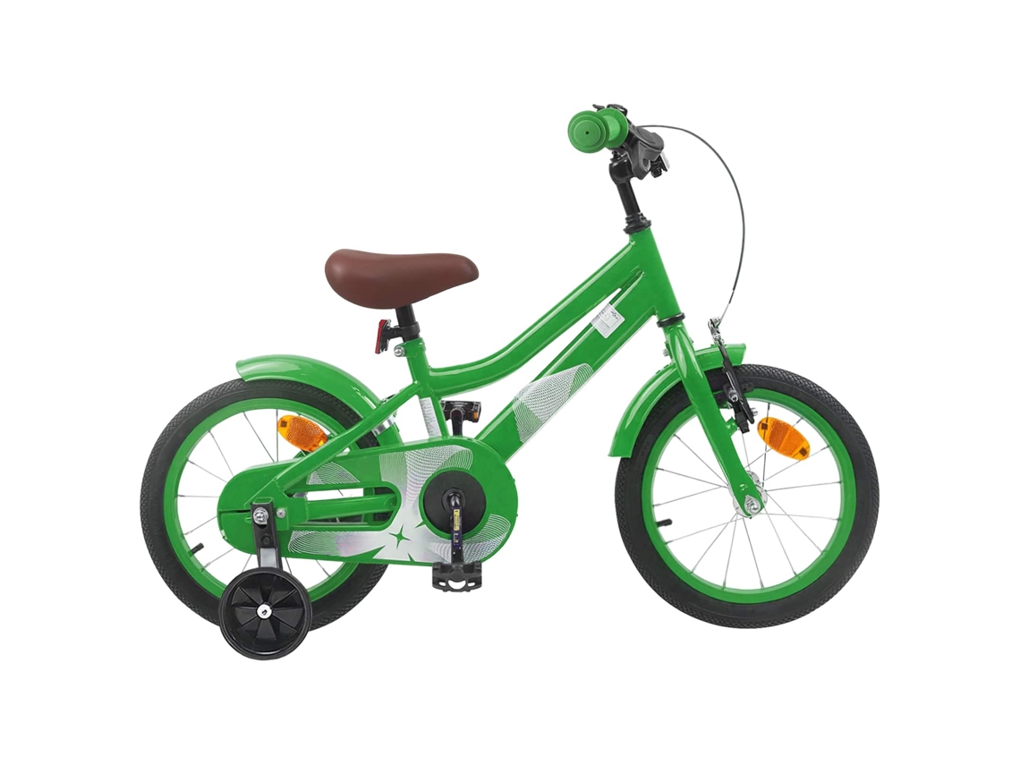 Vidaxl Bicicleta Infantil 14 Polegadas Para 3 A 5 Anos Verde