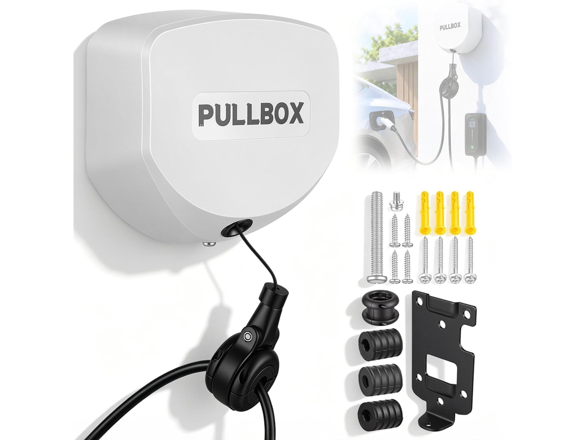 Enrolador de Cabos, Suporte Automático para Cabos em Wallbox, Carretel Retrátil para Carregamento, Montagem na Parede, Gerenciamento de Cabos