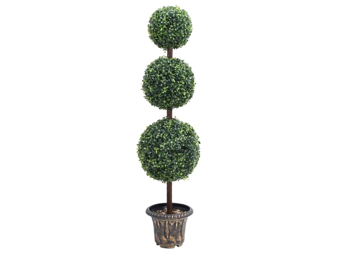 Vidaxl Planta Artificial Buxo Em Forma De Esfera Com Vaso 118 Cm Verde