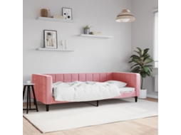 Vidaxl Sofá-cama 90x200 Cm Veludo Rosa