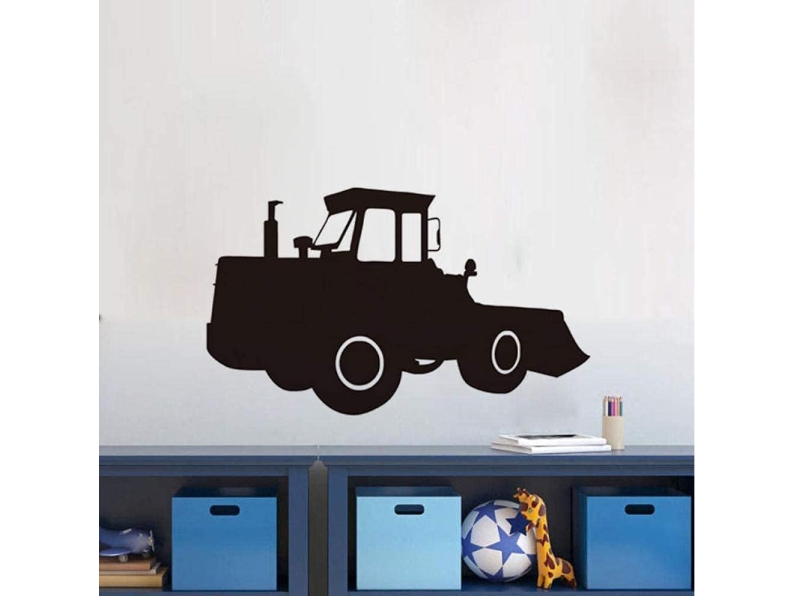 Salon Pelle Tracteur Adesivos Muraux Adesivos Muraux Auto-adhésif Art Mural Chambre Chambre D'enfants Décoration De La Maison 59 * 35cm