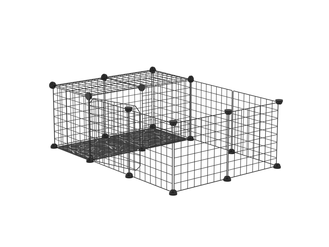 Cercado de Modular Coelho, Porquinho da índia e Roedor, Preto