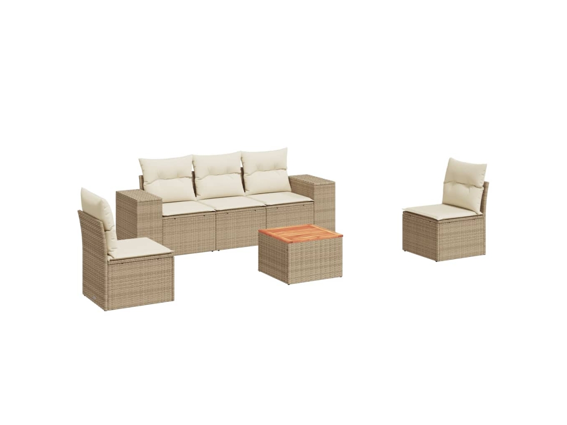 Garden Sofa Set, Garden Sofa Sets Vidaxl Bege Rattan / Vime (n/a)