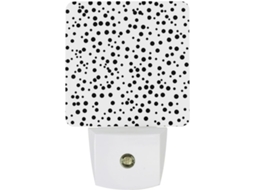 Abajur De Bolinhas Pretas E Brancas Com Led Sensor, Night Light Branca Suave E Quente, Ideal Banheiro, Quarto