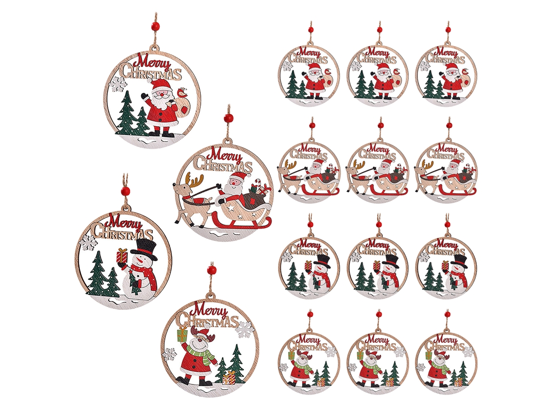 Decorações de Natal LAXISCREED, 16 ornamentos pendurados para árvore, pacote com estilos variados