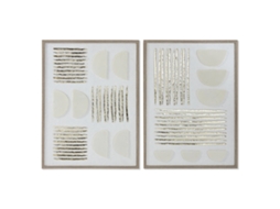 Pintura Home Esprit Branco Dourado Moderno Urbana 45 X 2,2 X 60 Cm (2 Unidades)