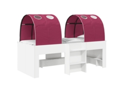 Cama com Túnel 4 Pcs MAISON EXCLUSIVE Branco e Vermelho Madeira