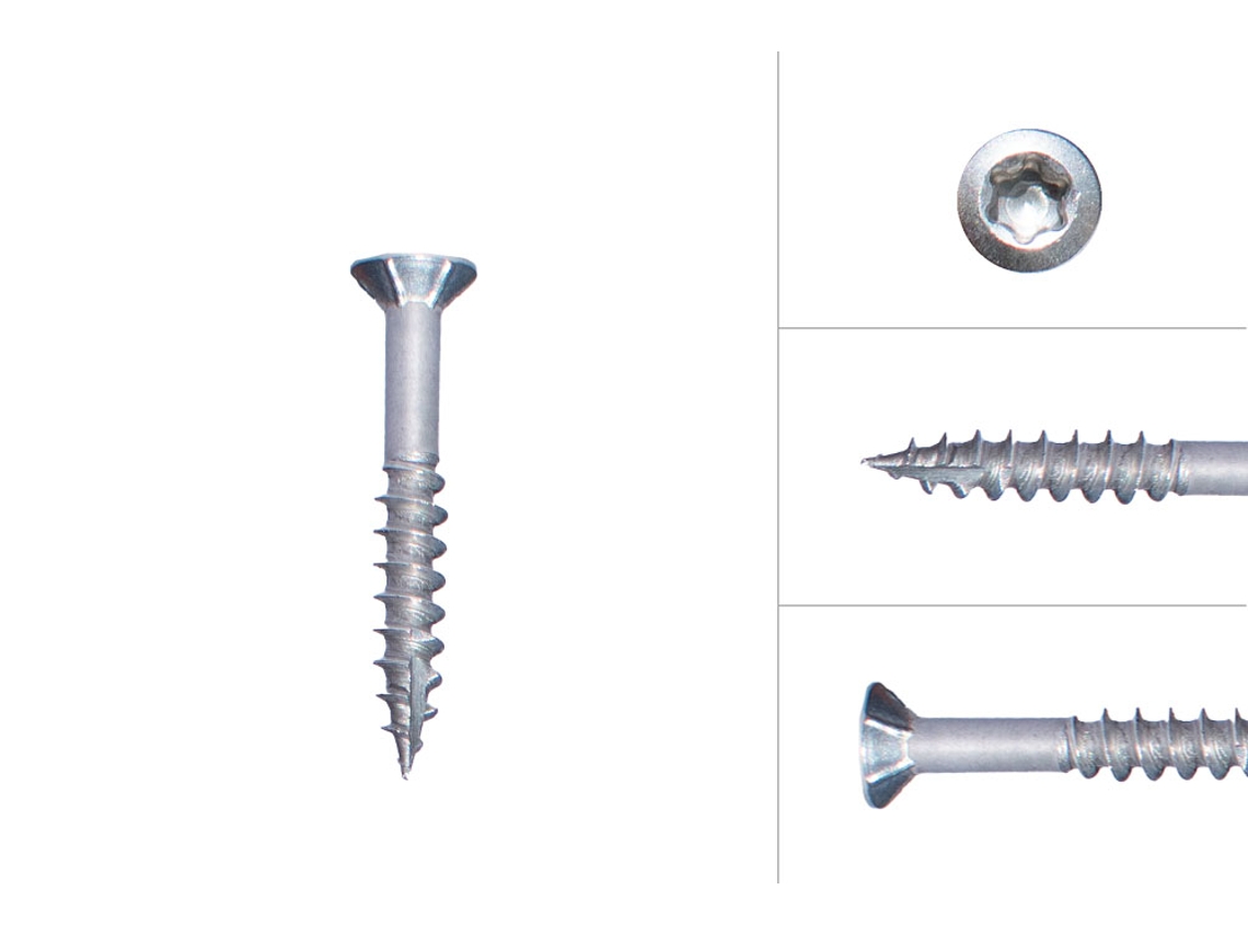 Parafusos para Aglomerado Galvanizados 4 X 30 Mm Torx 20 Caixa 200 Peças WOVAR
