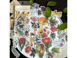 Conjunto de Autocolantes Botânicos 180 Pcs Flores Prensadas para Journaling NEVEANCE