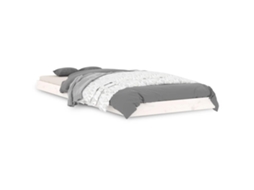 Bed Frame, Bed Frames Vidaxl Branco Madeira De Pinho (75 X 190 Cm)