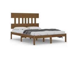 Bed Frame, Bed Frames Vidaxl Marrom Madeira (200 X 200 Cm)