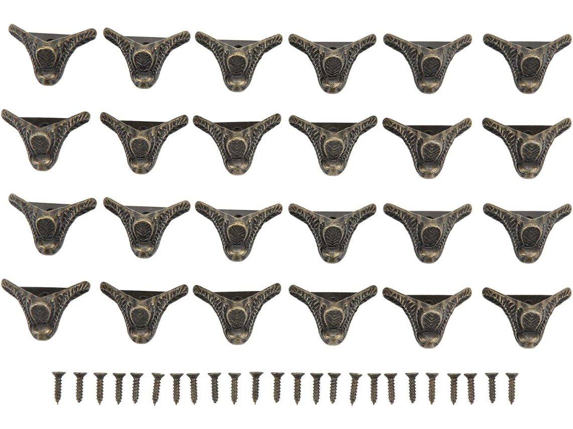 Conjunto De 24 Pés Para Caixas Joias Vintage, Protetores De Canto Em Liga Zinco Bronze Para Caixas Madeira, Ideal Para