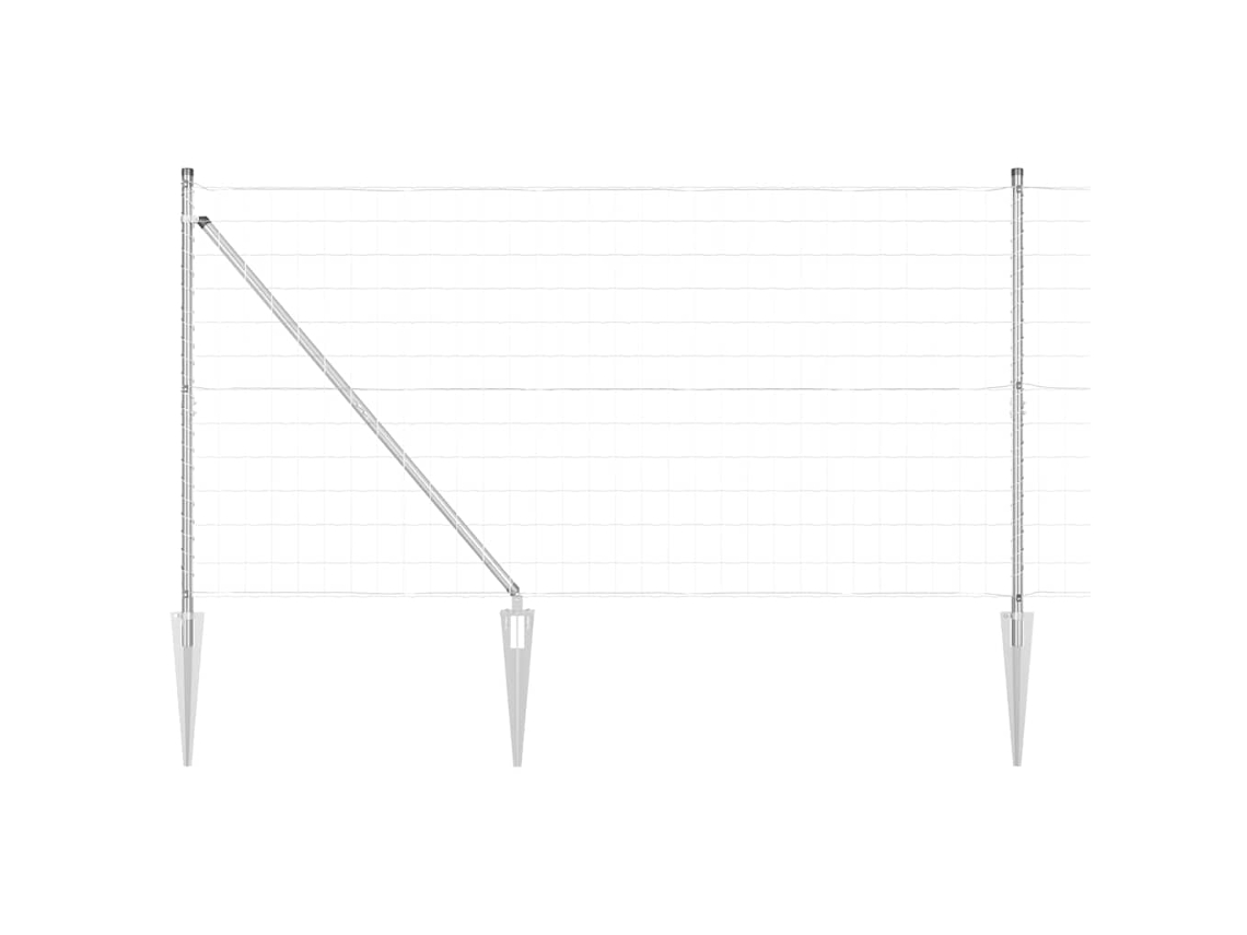 Conjunto 1 Cerca Externa Vidaxl Prateado Aço (25 X 1,2 M)