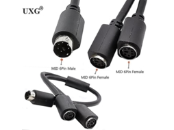 2026 cabo Adaptador Splitter Ps/2 6 Pinos 1 Macho para 2 Fêmeas 0.3m para Teclado Mouse
