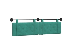 Conjunto 1 Cabeceira Suspensa Vidaxl Azul-turquesa Veludo (190 X 55 X 5 Cm)