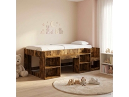 Vidaxl Estrutura De Cama Infantil Com Armazenamento Carvalho Fumado