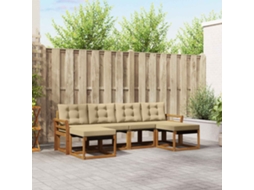 Vidaxl Conjunto De Sofás Para Exterior 6 Unid. Natural E Bege