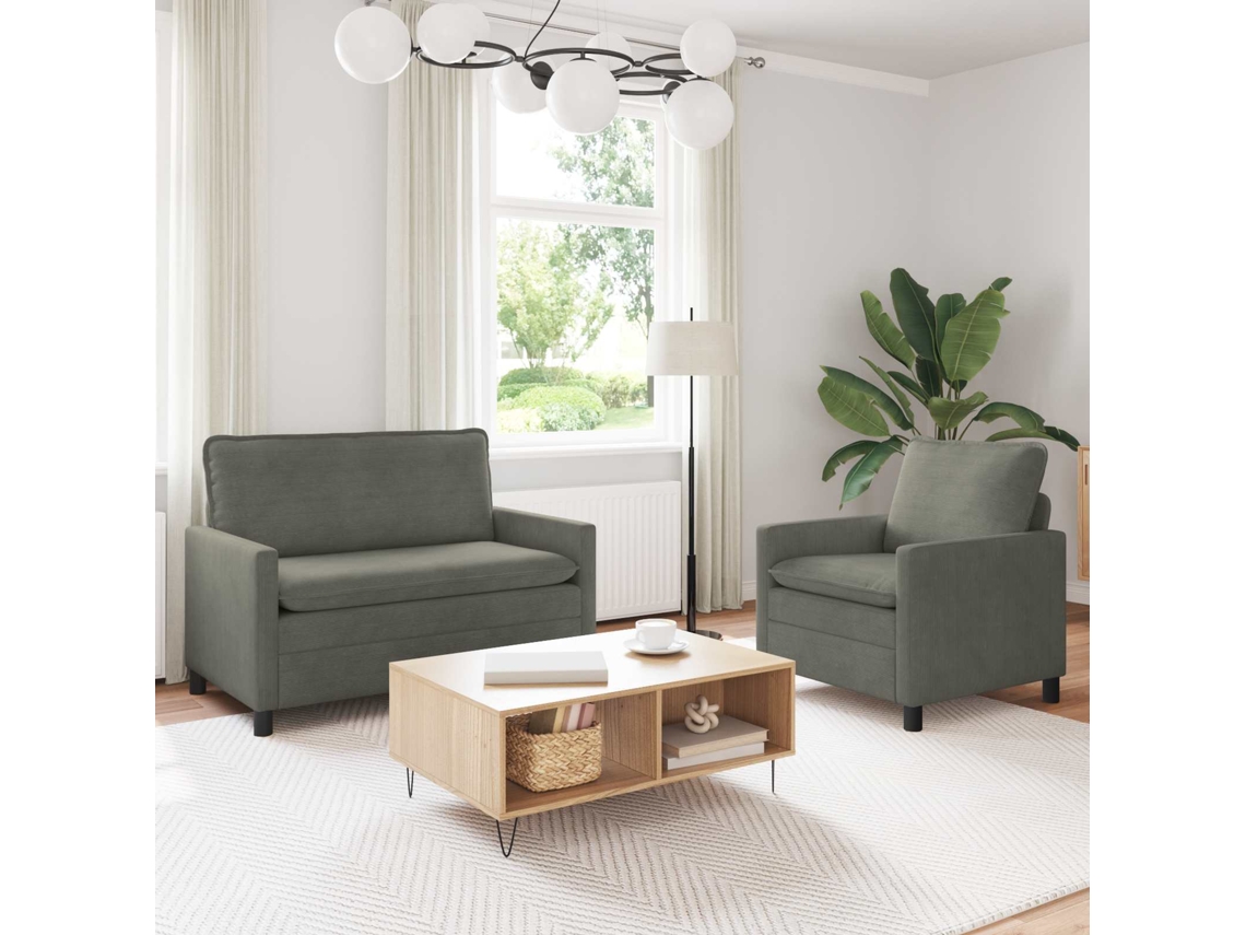 Vidaxl Conjunto de Sofás 2 Pcs Cinzento claro Tecido