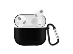 Capa protetora de silicone sólido para fones de ouvido AirPods 3, com gancho GIECY (verde escuro)
