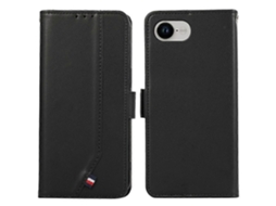 Capa Flip De Couro Com Bloqueio Rfid Para Iphone 16e - Preta