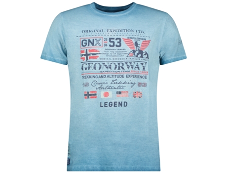 T-Shirt de Homem GEO NORWAY Algodão Azul (2XL)