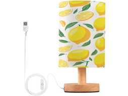 Abajur De Cabeceira Whole Lemons Para Quarto, Luminária De Cabeceira Led, Luminária De Leitura Com Portas Usb E Cúpula
