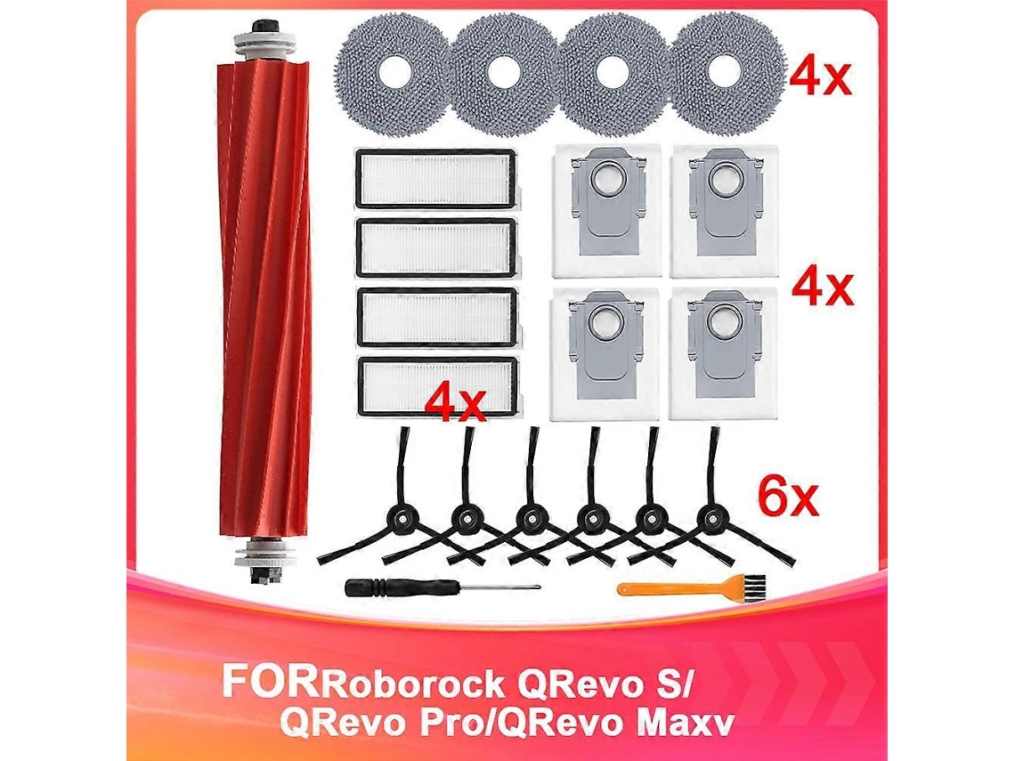 Peças De Reposição Para Aspirador De Pó Roborock Qrevo S/qrevo Pro/qrevo Maxv: Escova Principal, Filtros Hepa E Sacos De Pó._ozo