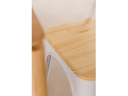 Pack De 2 Cadeiras De Jantar Empilháveis Lix Aço Madeira Natural Branco Sklum