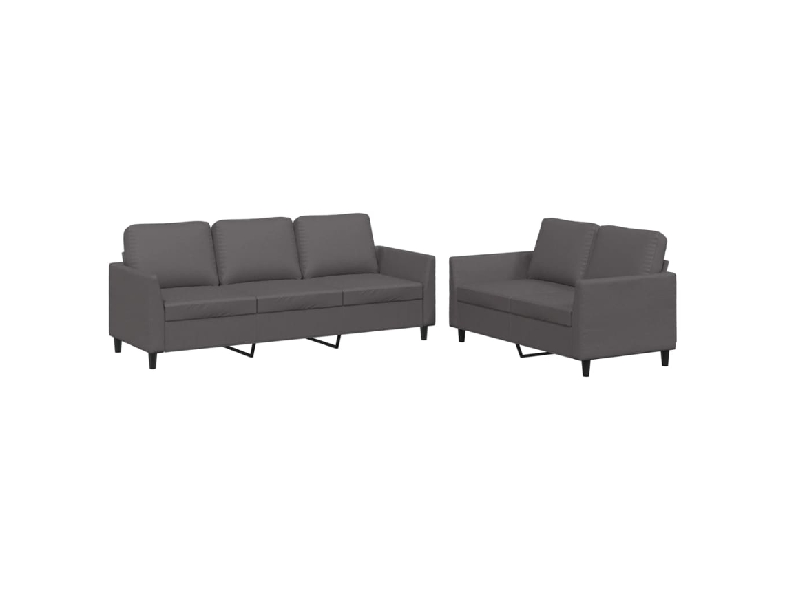 Sofa Set, Sofa Sets Vidaxl Cinzeto Couro Artificial (n/a)