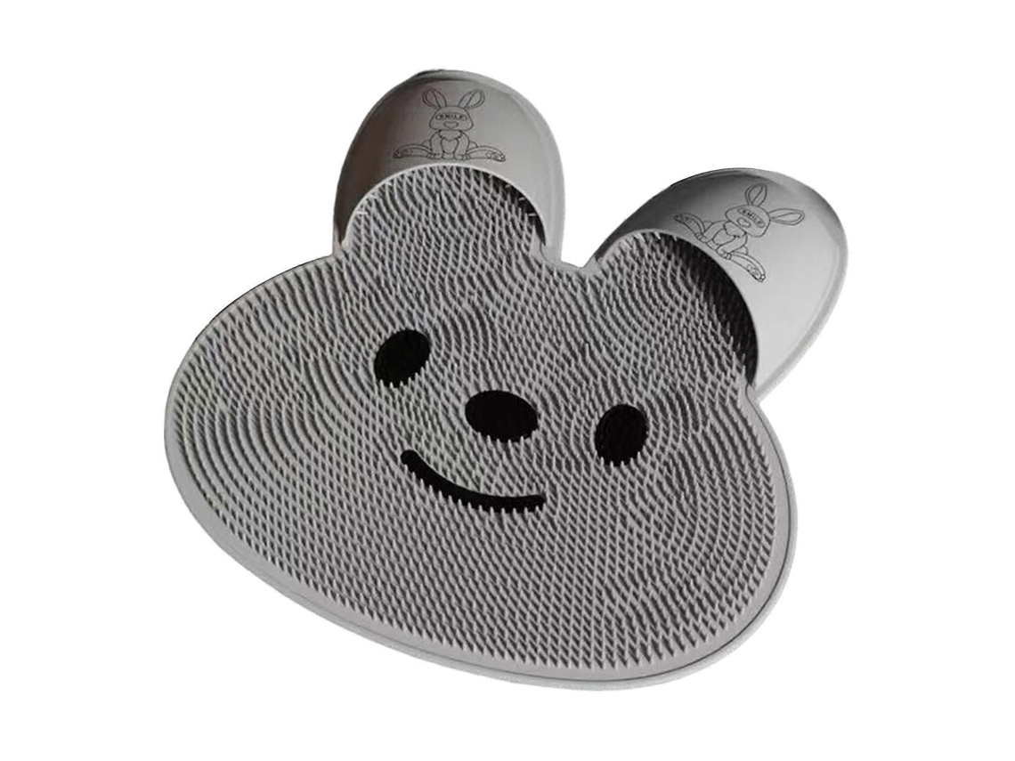 Tapete De Silicone Circular Para Massagem Nos Pés E Costas, Com Formato De Coelho, Antiderrapante Para O Chuveiro E Para Os Pés.