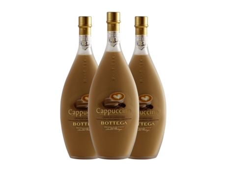 Licor Creme BOTTEGA Cappuccino Veneto Garrafa Medium Sem Álcool (0.5 L - 3 Unidades)
