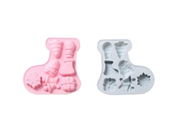 2 Moldes De Silicona Para Hornear Navideños, Formas De Árbol, Santa, Calcetines Y Campanas
