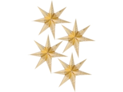 Conjunto de 4 Estrelas de Papel de Sete Pontas para Pendurar, Decoração Festiva Leve para Interiores. SFUSHOS
