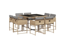 Garden Dining Set, Garden Dining Sets Vidaxl Bege Rattan / Vime (n/a)