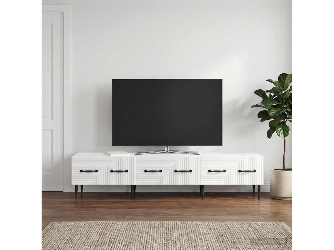 Vidaxl Gabinete Para Tv Com Gaveta Branco Brilhante 147 X 34,5 X 30 Cm