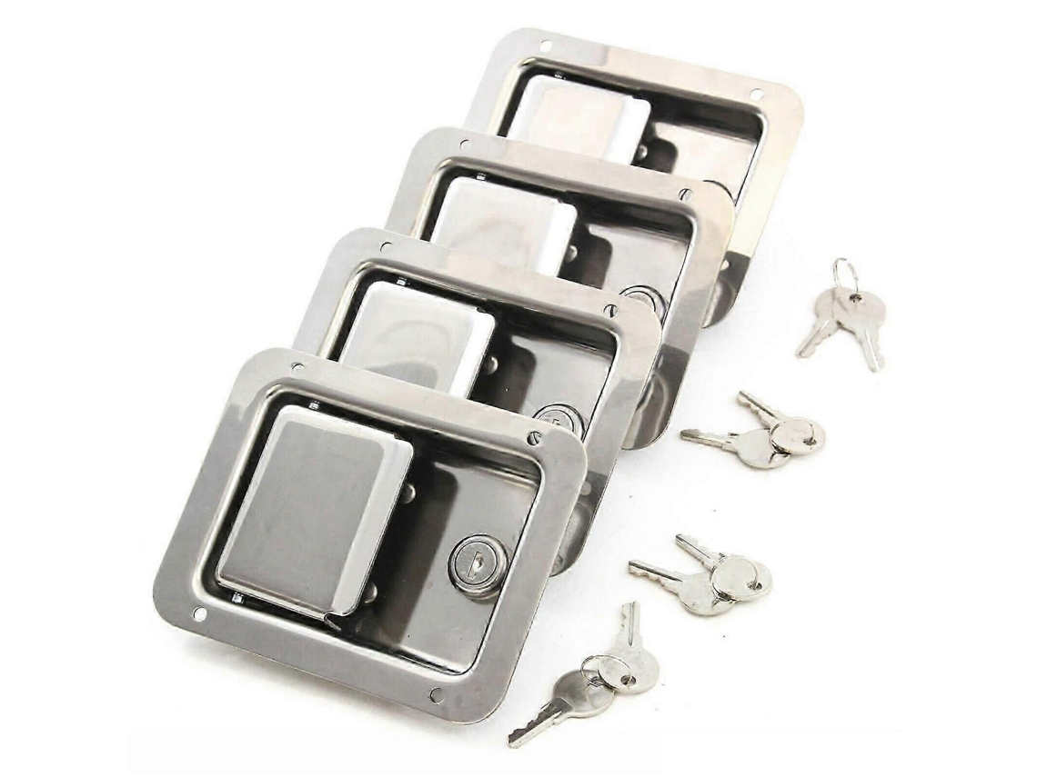 Peças De Aço Inoxidável Reboque Pá Porta Trava Maçaneta Camper Caminhão Caixa De Ferramentas Fechadura Chave Prata Db Aquaforge