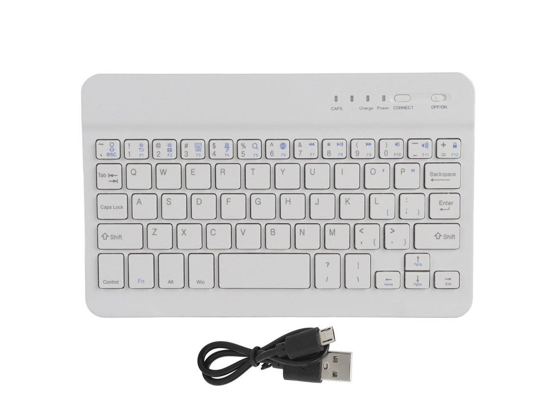2026zentro-teclado Mini Bluetooth Portátil 59 Teclas Branco 7in Hb028 Acessórios Para Tablet E Computador