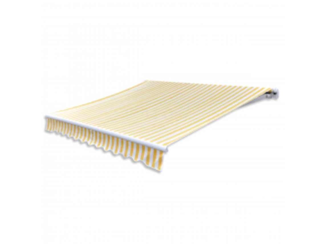 Vidaxl Toldo Dobrável Motorizado 600 Cm Amarelo E Branco