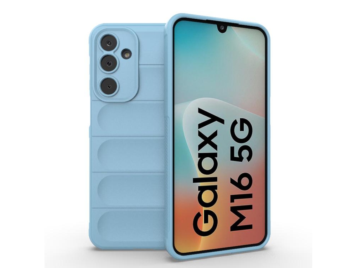 Capa Halinuia Para Samsung Galaxy M16 5g Magic Shield Tpu Azul Claro (interior Em Flanela, Proteção Integral)