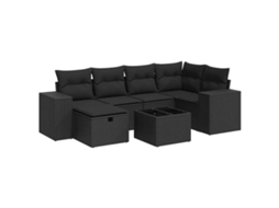 Garden Sofa Set, Garden Sofa Sets Vidaxl Preto Rattan / Vime (n/a)