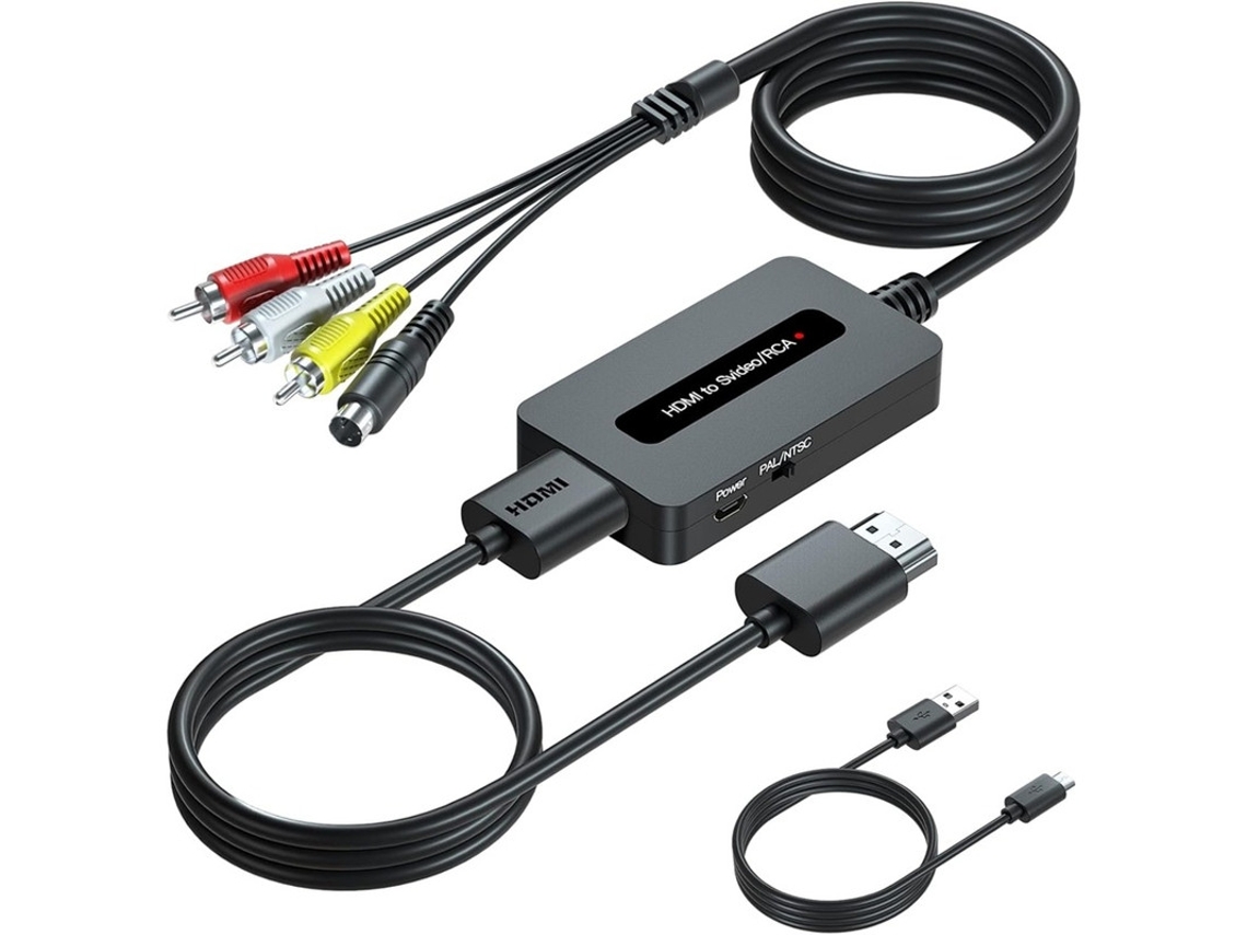 1080p Hdmi Para S Video Rca Av Composto Adaptador Conversor Compatível Wii, Ps3, Xbox, Vhs/vcr, Dvd, Stb Pal/ntsc, Plug Play Yizhood