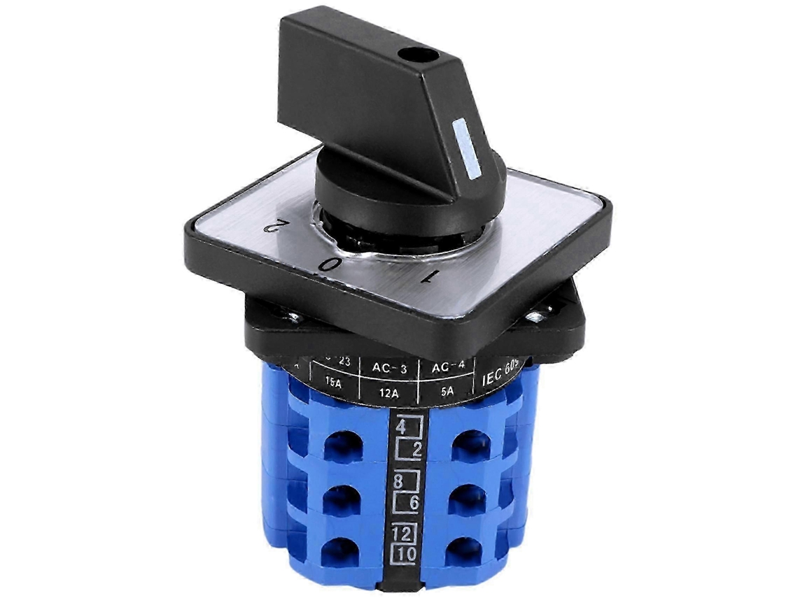 Interruptor De Came 3 Posições 20a Compatível Com Distribuição Energia Preto Azul