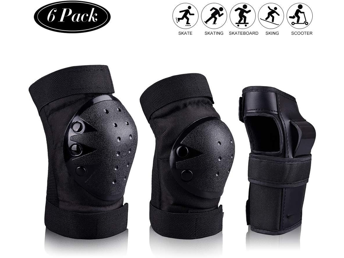 Conjunto de proteção para patins com Joelheiras, cotoveleiras e protetores de mão, tamanho G, AQUAFORGE
