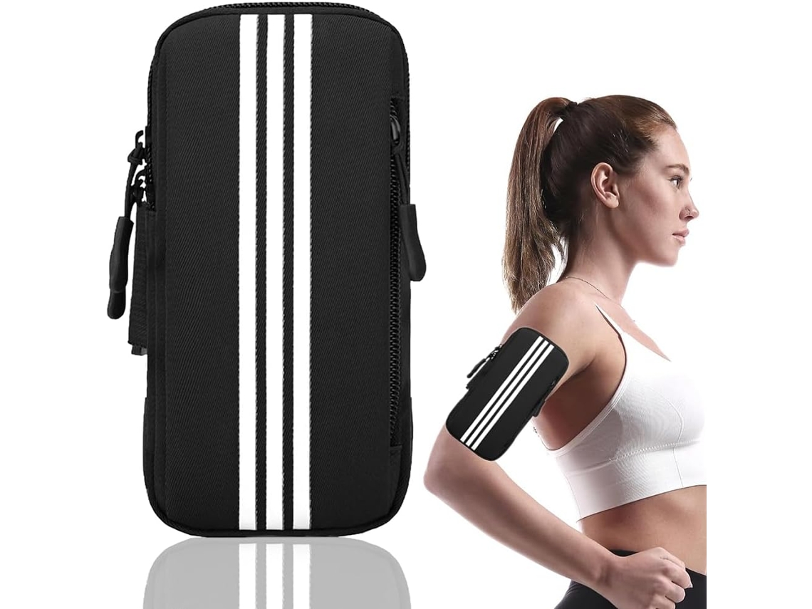 Braçadeira Esportiva Wxsp Para Corrida Com Suporte Para Celular - Braçadeira Esportiva Respirável, Preta - Suporte Ajustável Para Celular - Ciclismo E
