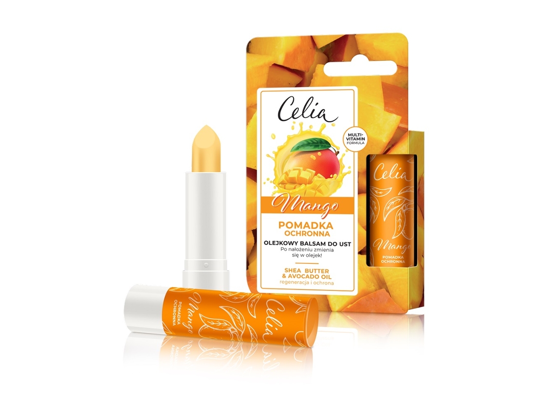 Bálsamo Labial De Manga Celia, Suaviza E Hidrata Os Lábios Com Fragrância De Manga Exótica.