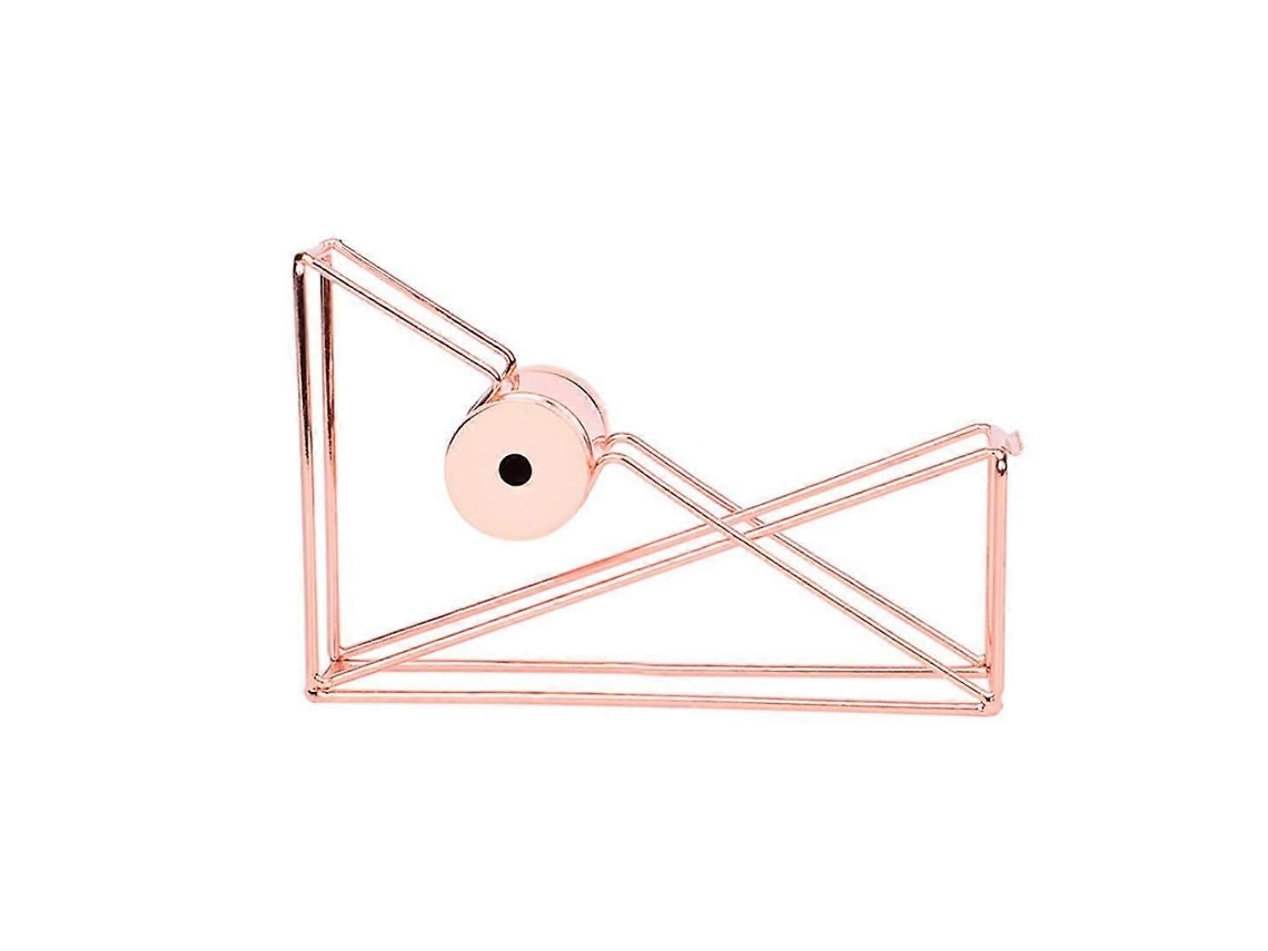 Dispensador De Fita Adesiva De Mesa Em Metal Dourado Rosé Com Caneta Inclusa, Elegante Suporte De Fita Adesiva Em Arame Para Uso No Escritório E