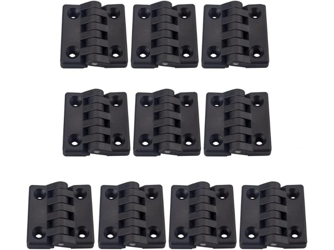 Conjunto De 10 Dobradiças Pretas Para Armário Cozinha - Nylon E