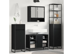 Vidaxl Armário De Banheiro Carvalho Preto 40 X 30 X 180 Cm