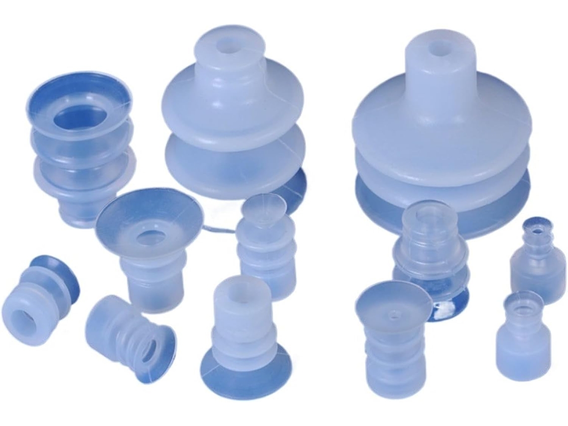 Conjunto De 10 Ventosas Pneumáticas Industriais Silicone Mp Bt Com Forte Poder Sucção, Bocal De Cabeça Larga, Tripla