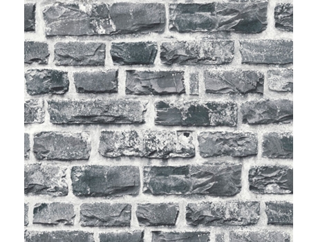 Papel de Parede A.S. CRÉATION (53 cm x 10,05 m - Tecido - Cinzento)